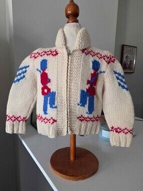 Vintage 1950s handknit Kid's zip sweater
